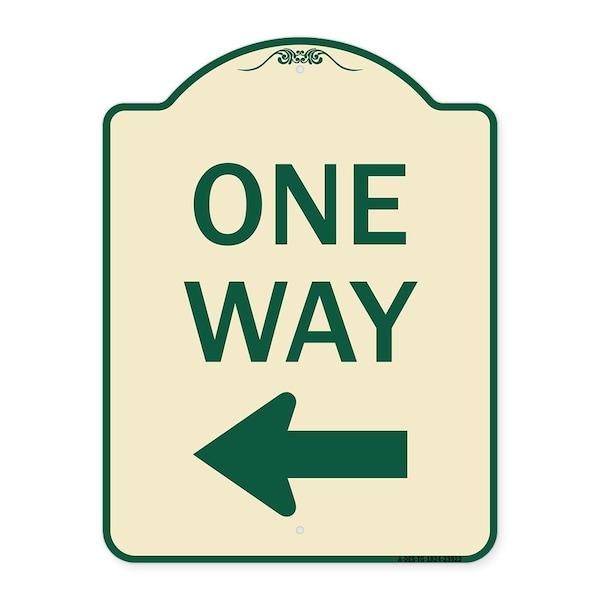 Signmission One Way Left Arrow Heavy-Gauge Aluminum Architectural Sign, 24" x 18", TG-1824-23522 A-DES-TG-1824-23522 - main